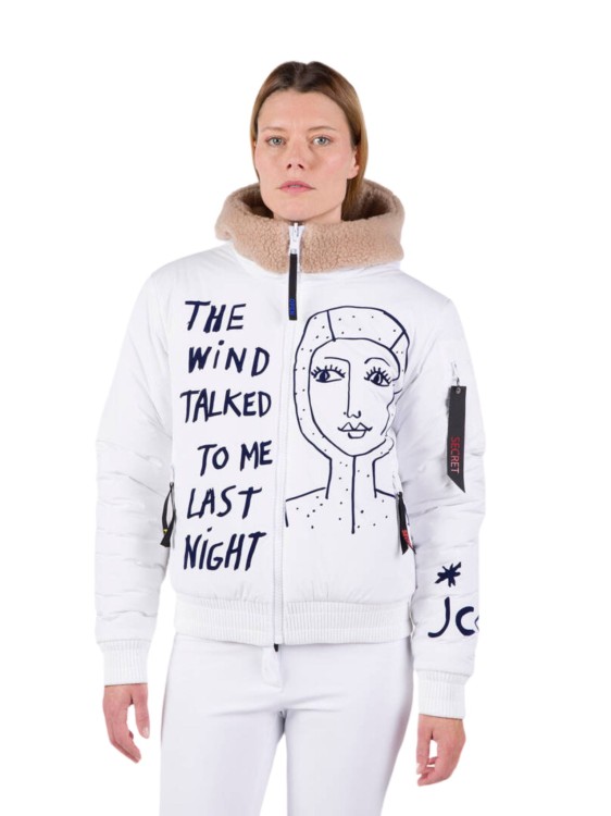 Kurtka narciarska Rossignol damska W Yety Fleecy Bomber JKT biała