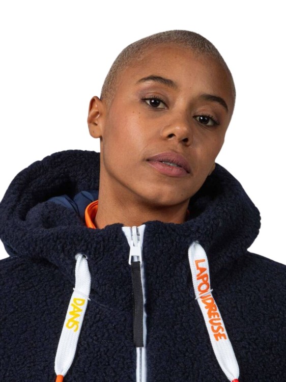 Kurtka narciarska Rossignol damska W Yety Fleecy Bomber JKT granatowa