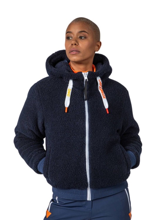 Kurtka narciarska Rossignol damska W Yety Fleecy Bomber JKT granatowa