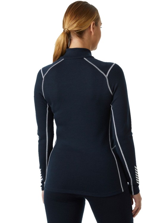 Koszulka Termoaktywna Helly Hansen W Lifa Merino Midw 1/2 Zip Granatowa