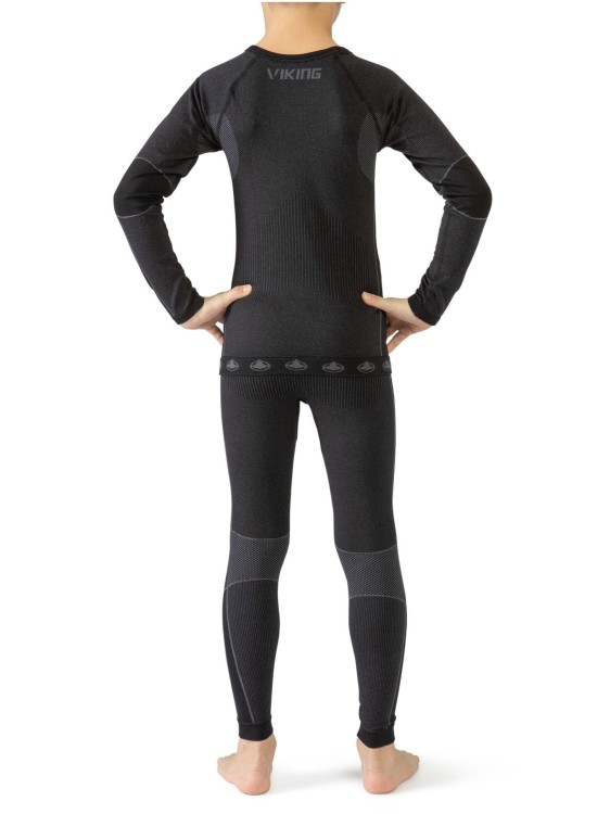 Bielizna Termoaktywna Viking Base Layer Riko Kids Set Czarno-Szara