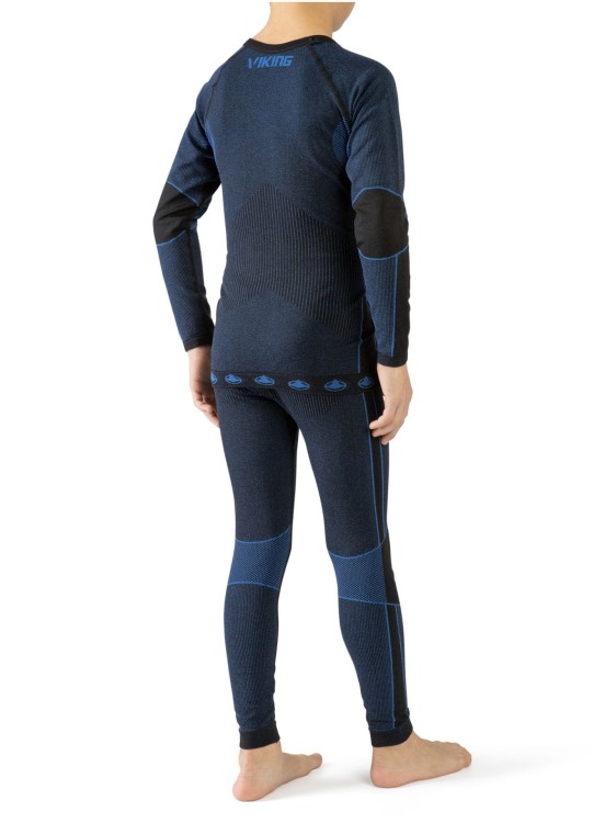 Bielizna Termoaktywna Viking Base Layer Riko Kids Set Czarno-Niebieska