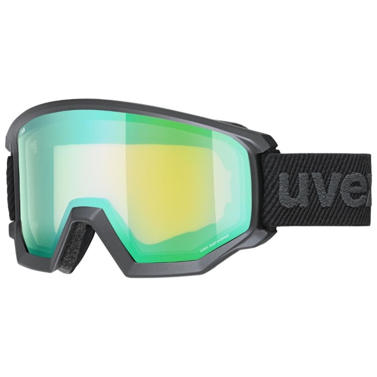 Gogle Narciarskie Uvex Athletic FM Czarne/Mirror Green