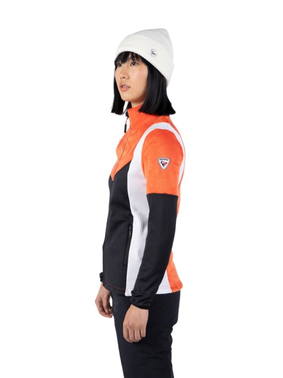 Bluza Rossignol damska W Diretta Fleece FZ pomarańczowa