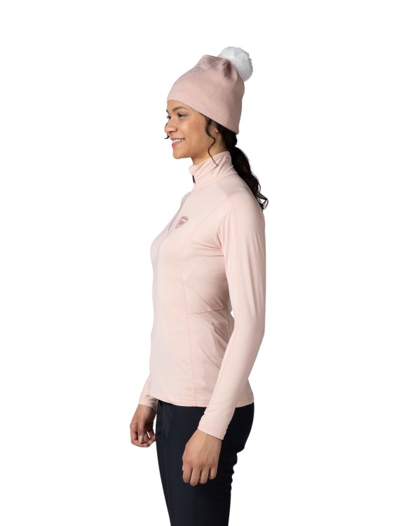 Koszulka termoaktywna Rossignol W Classique 1/2 Zip różowa