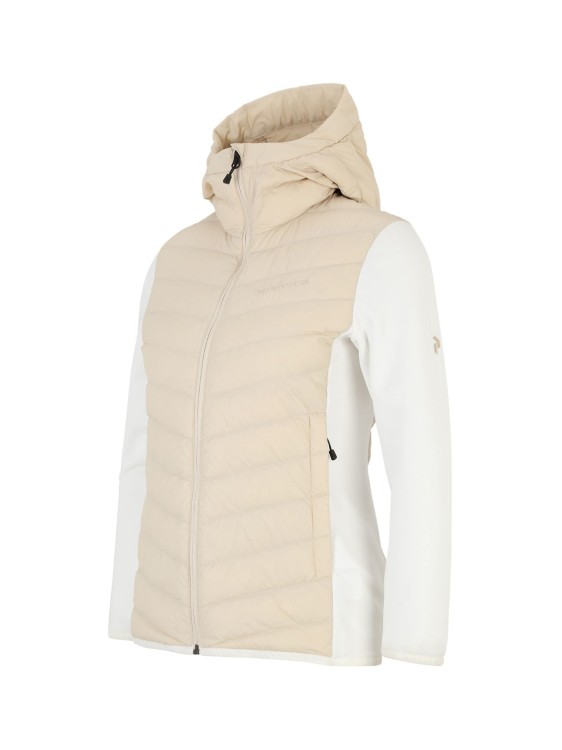 Kurtka Peak Performance damska Frost Down Hybrid Hood beżowy