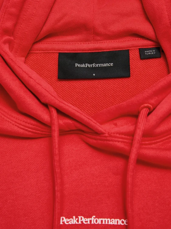 Bluza Peak Performance damska Original Terry Hood czerwona