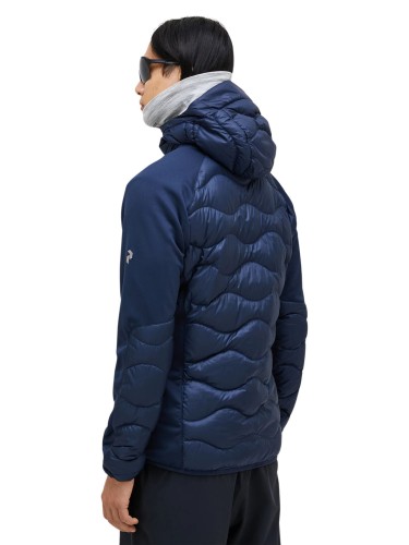 Kurtka Peak Performance puchowa męska Helium Down Hybrid Hood granatowa