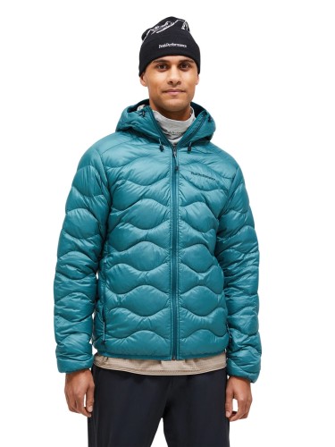 Kurtka Peak Performance męska Helium Down Hood Jacket turkusowa