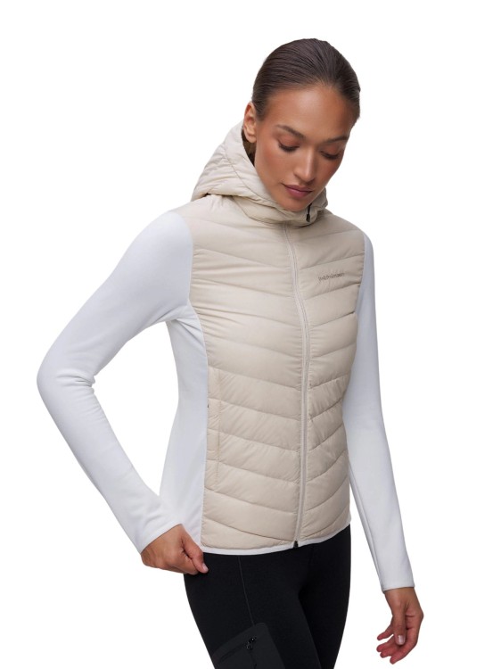 Kurtka Peak Performance damska Frost Down Hybrid Hood beżowy
