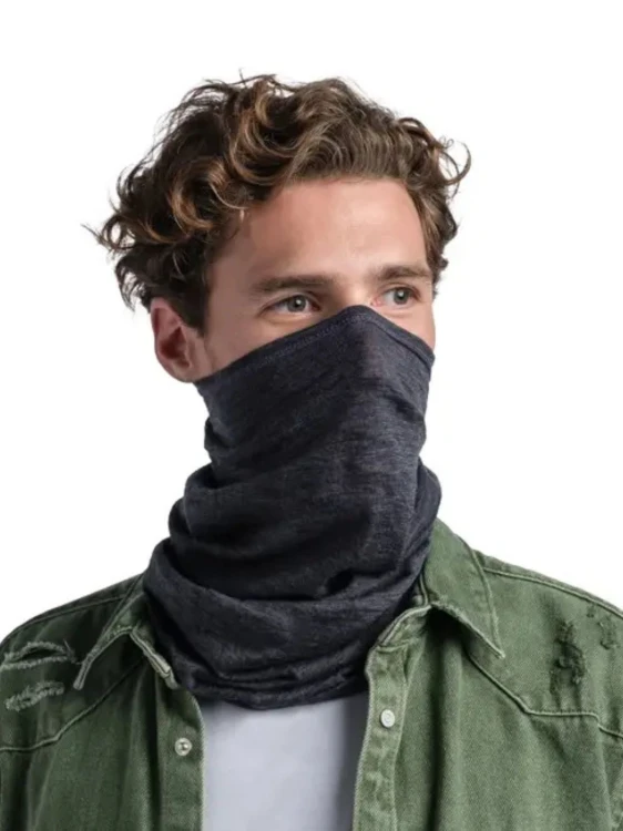 Komin Buff Merino Lightweight Solid Grey