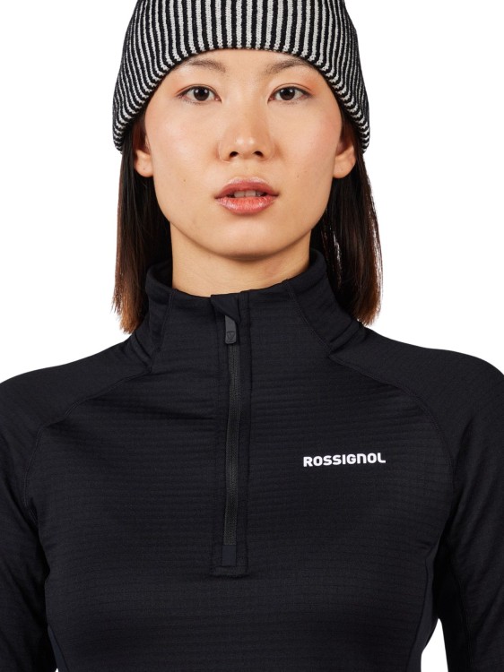 Bluza narciarska damska Rossignol Blackside Mix Half-Zip Fleece Black
