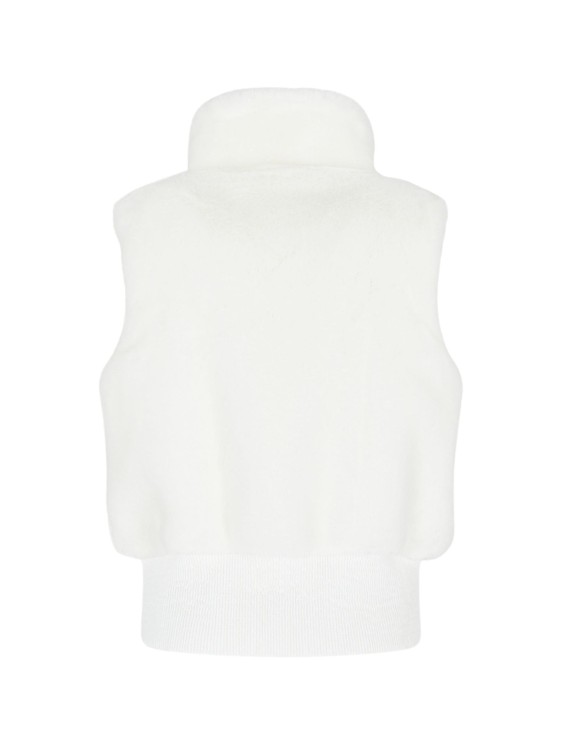 Kamizelka narciarska damska EA7 Emporio Armani Cortina Eco-Fur Vest White