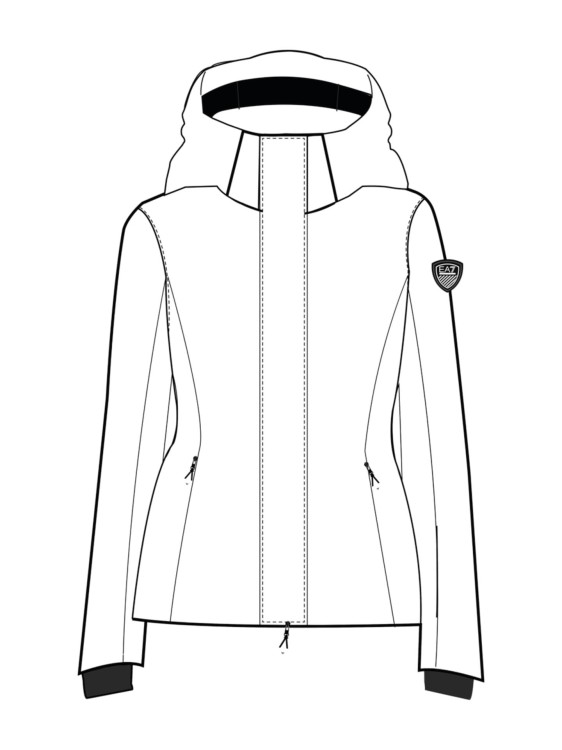 Kurtka narciarska damska EA7 Emporio Armani Kitzbühel Softshell Jacket White