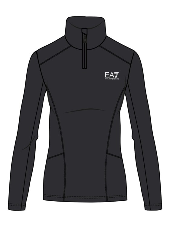 Bluza narciarska damska EA7 Emporio Armani Kitzbühel Powerstretch Half Zip Black