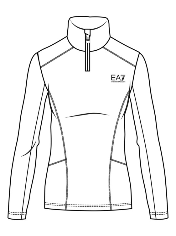 Bluza narciarska damska EA7 Emporio Armani Kitzbühel Powerstretch Half Zip White