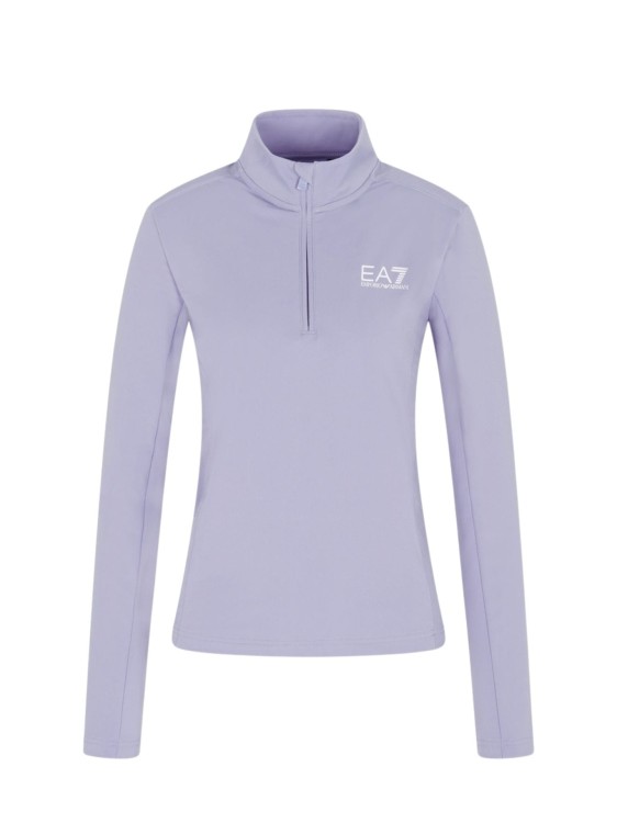 Bluza narciarska damska EA7 Emporio Armani Kitzbühel Powerstretch Half Zip Sweet Lavender