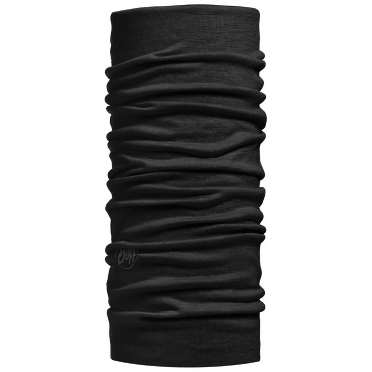 Komin Buff Merino Lightweight Solid Black