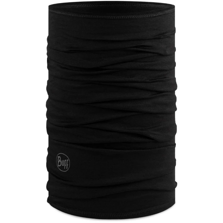 Komin Buff Merino Lightweight Solid Black