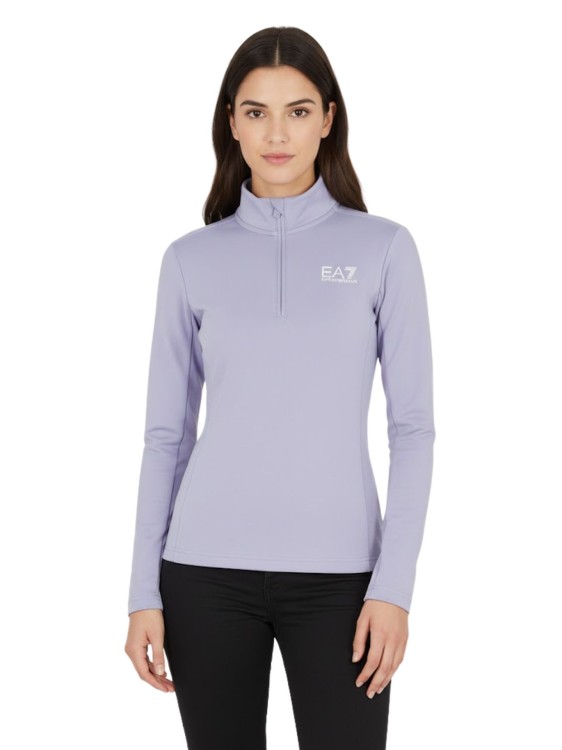 Bluza narciarska damska EA7 Emporio Armani Kitzbühel Powerstretch Half Zip Sweet Lavender
