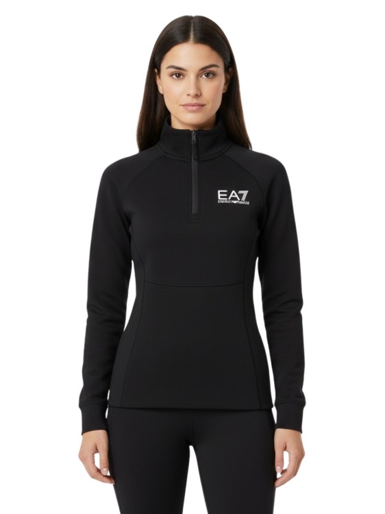 Bluza narciarska damska EA7 Emporio Armani Kitzbühel Powerstretch Half Zip Black