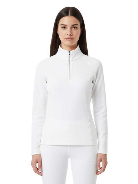 Bluza narciarska damska EA7 Emporio Armani Kitzbühel Powerstretch Half Zip White