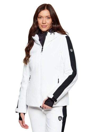 Kombinezon narciarski damski EA7 Emporio Armani Kitzbühel Softshell Tris (Jacket + Vest + Pants) White