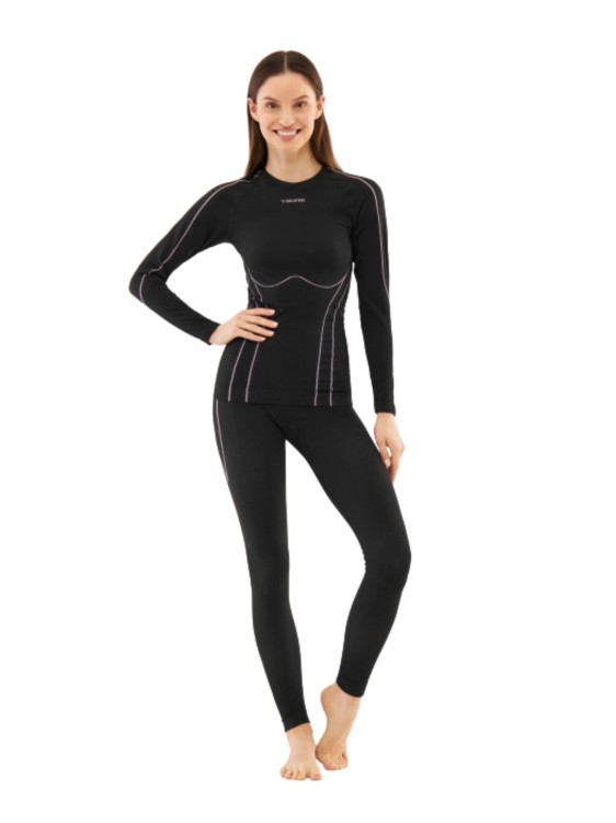 Bielizna damska VIKING Etna 2.0 Lady Set Bamboo czarno-fioletowa