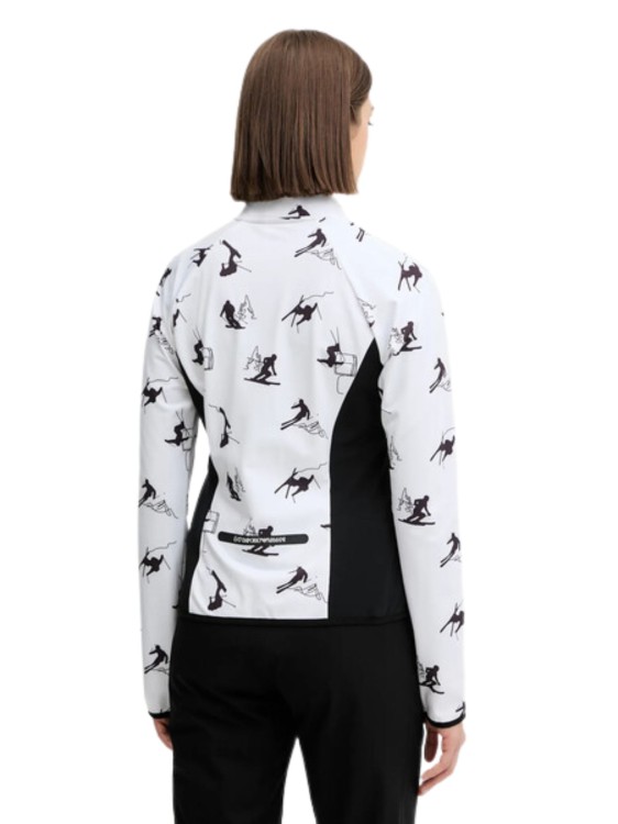 Bluza narciarska damska EA7 Emporio Armani Cortina Powerstretch Full Zip Fancy White