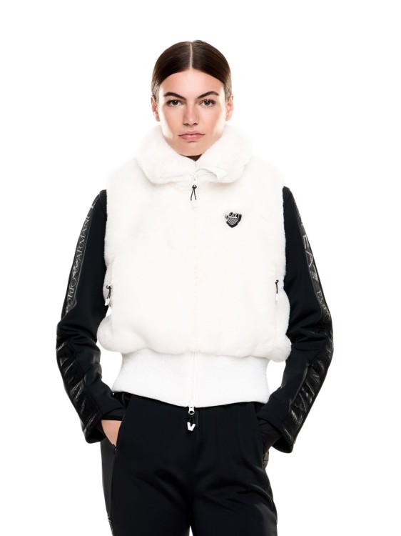 Kamizelka narciarska damska EA7 Emporio Armani Cortina Eco-Fur Vest White