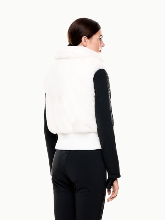 Kamizelka narciarska damska EA7 Emporio Armani Cortina Eco-Fur Vest White