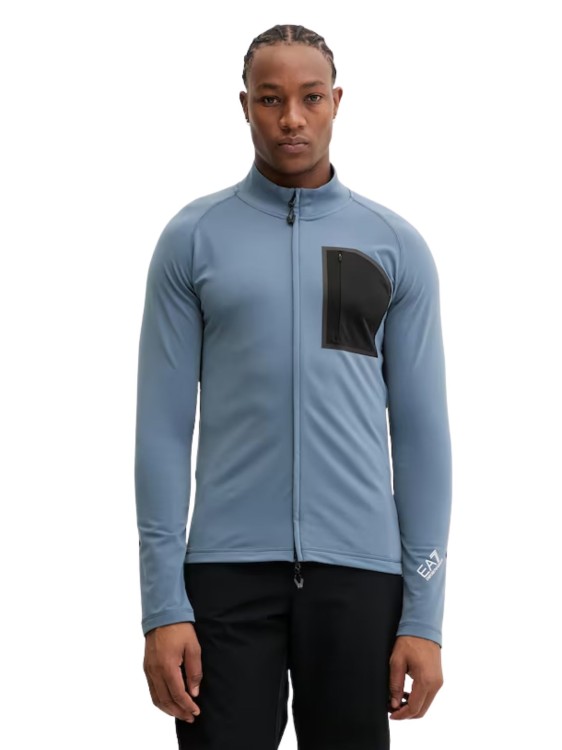 Bluza narciarska męska EA7 Emporio Armani Cortina Powerstretch Full Zip Blue Mirage