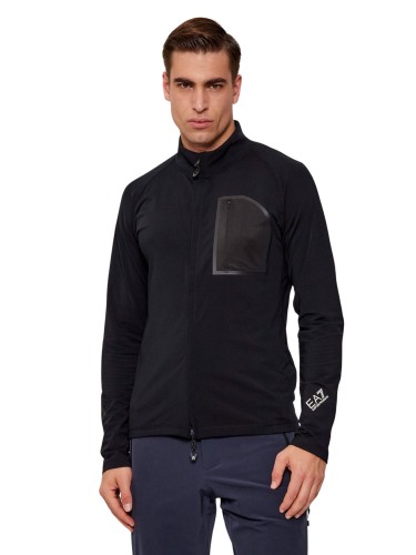 Bluza narciarska męska EA7 Emporio Armani Cortina Powerstretch Full Zip Black