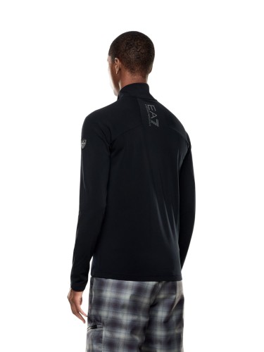 Bluza narciarska męska EA7 Emporio Armani Kitzbühel Powerstretch Colorblock Full Zip Black