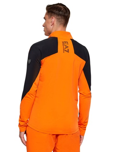 Bluza narciarska męska EA7 Emporio Armani Kitzbühel Powerstretch Colorblock Full Zip Flame