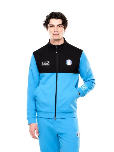 Bluza męska rozpinana EA7 Emporio Armani FISI Natural VENTUS7 Blue