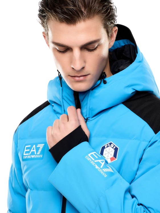 Kurtka narciarska męska puchowa EA7 Emporio Armani FISI Protectum7 Blue