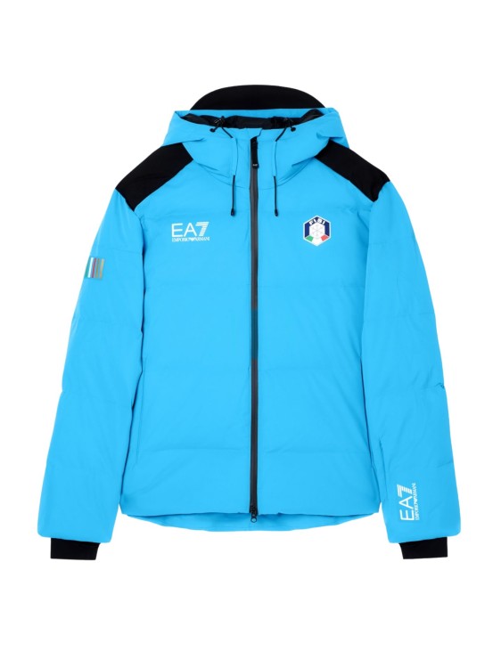 Kurtka narciarska męska puchowa EA7 Emporio Armani FISI Protectum7 Blue