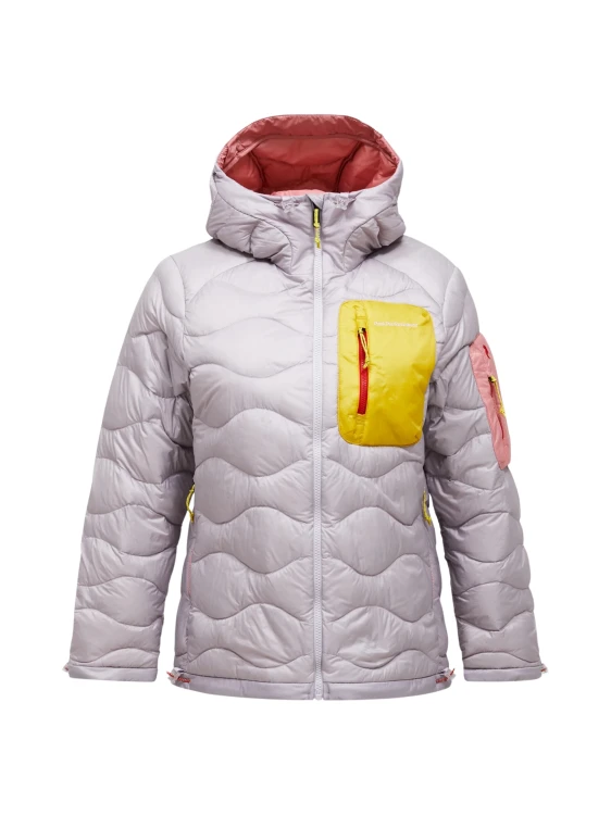 Kurtka puchowa damska Peak Performance Helium Utility Down Hood Jacket Misty lavender/canary lime
