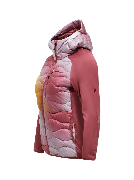 Kurtka puchowa damska Peak Performance Helium Aop Down Hybrid Hood aop / wild rouge