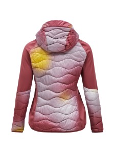Kurtka puchowa damska Peak Performance Helium Aop Down Hybrid Hood aop / wild rouge
