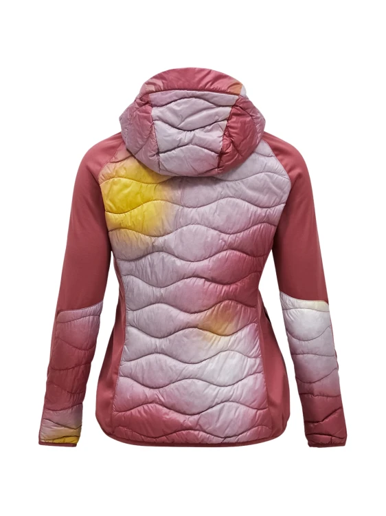 Kurtka puchowa damska Peak Performance Helium Aop Down Hybrid Hood aop / wild rouge