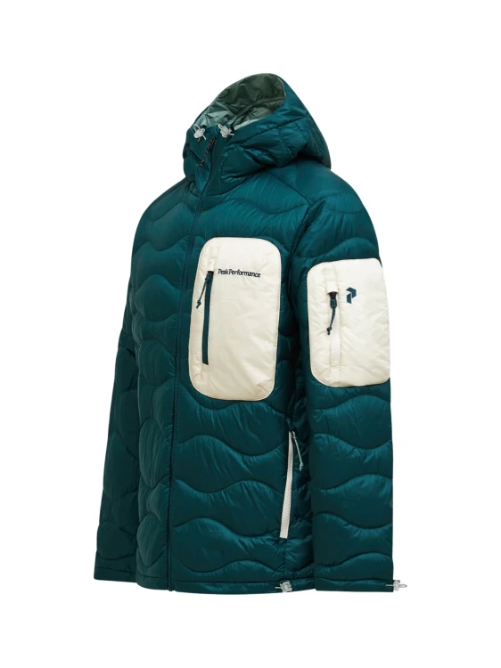 Kurtka puchowa męska Peak Performance Helium Utility Down Hood Jacket ponderosa pine / sand fog