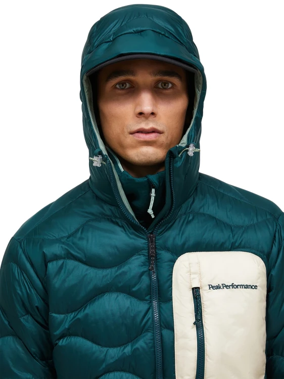 Kurtka puchowa męska Peak Performance Helium Utility Down Hood Jacket ponderosa pine / sand fog