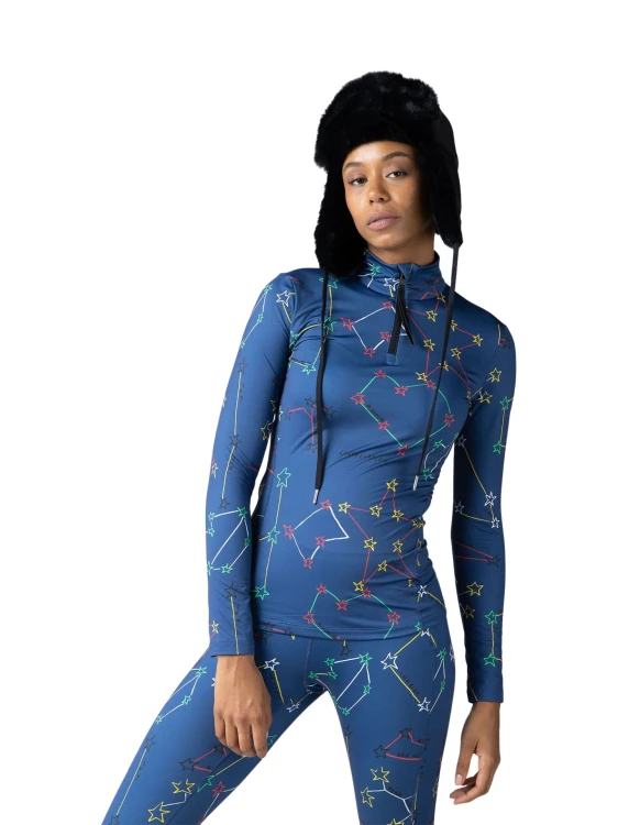 Bluza Rossignol JCC damska Booster 1/2 Zip niebieska
