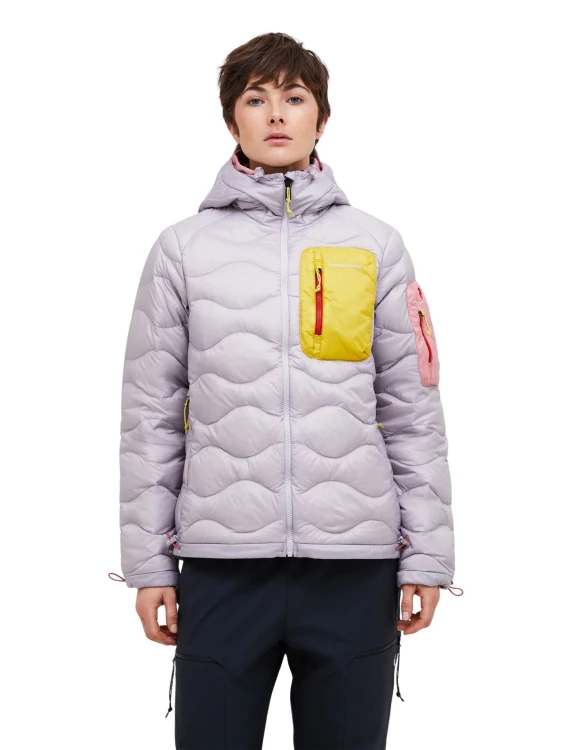 Kurtka puchowa damska Peak Performance Helium Utility Down Hood Jacket Misty lavender/canary lime
