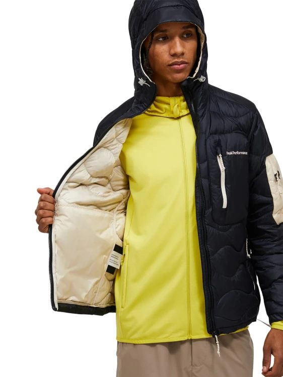 Kurtka puchowa męska Peak Performance Helium Utility Down Hood Jacket black/sand fog