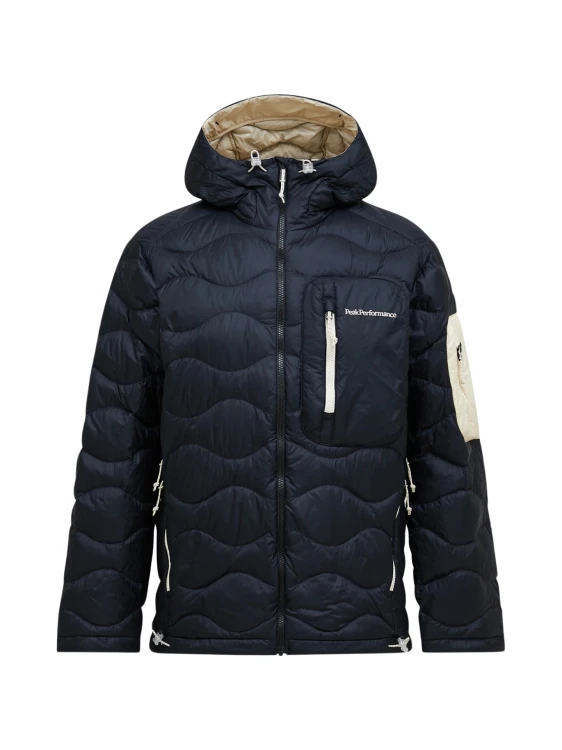 Kurtka puchowa męska Peak Performance Helium Utility Down Hood Jacket black/sand fog
