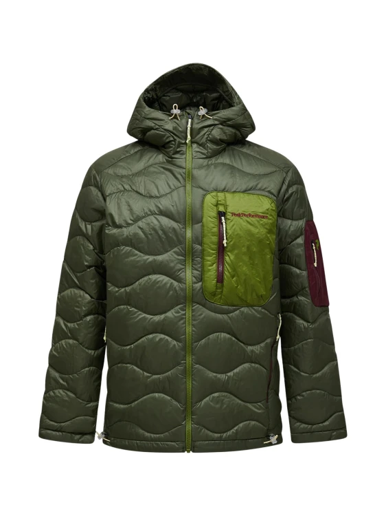 Kurtka puchowa męska Peak Performance Helium Utility Down Hood Jacket pine needle/mosswood