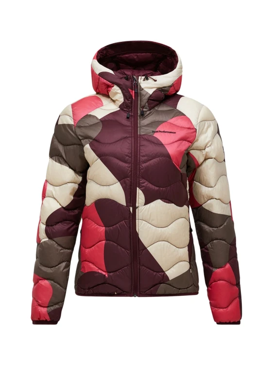 Kurtka puchowa damska Peak Performance Helium AOP Down Hood snowbank